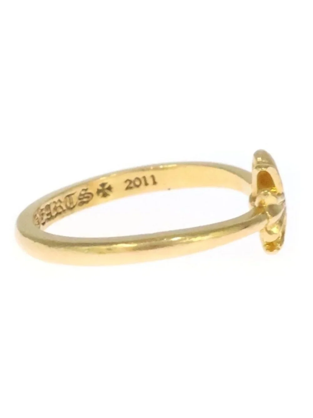 Chrome Hearts 22k Bubblegum CH Dia Bubble Gum CH Pla Sling 1 Diamond Gold Ring
